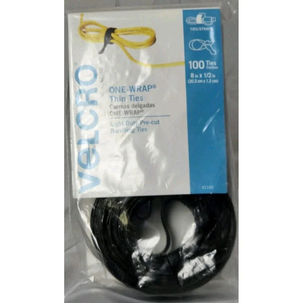 Black 8In Self Bundling Cable Ties Wire Organizing Ties For Cord Management